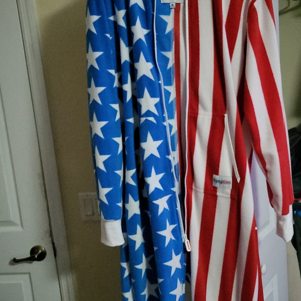 Tipsy Elves Red, White, and Blue Fleece Onesie